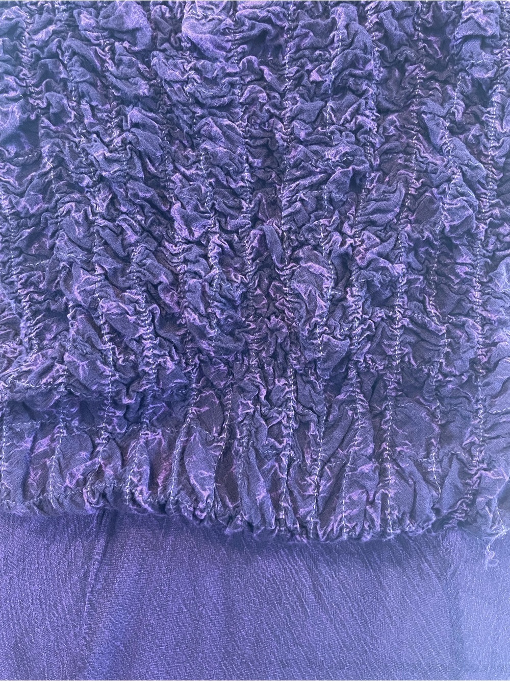 purple boho dress smocked bust embroidered asymmetrical hemline spaghetti strap - Picture 16 of 16